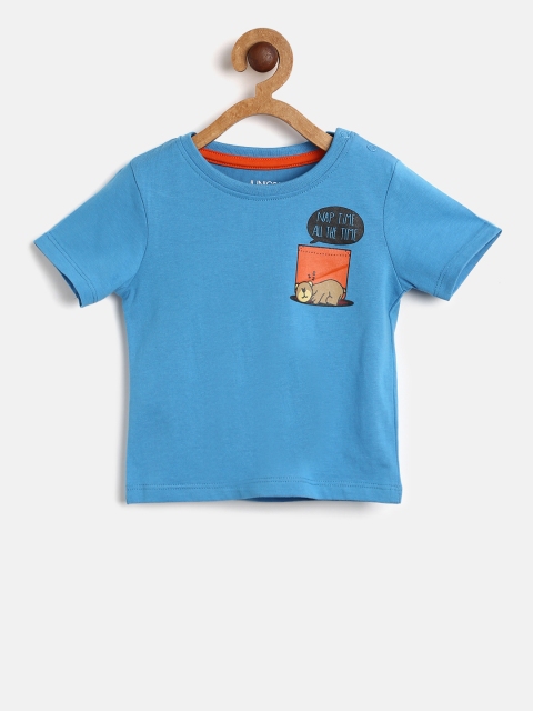 

Juniors by Lifestyle Boys Blue Solid Round Neck T-shirt