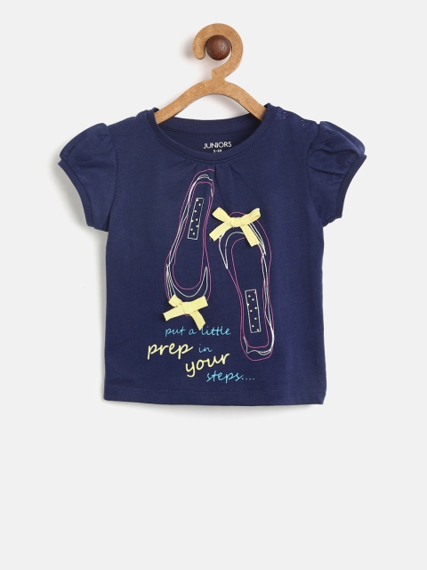 

Juniors by Lifestyle Girls Navy Blue Printed Top