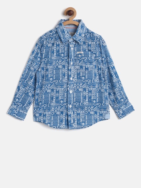 

Pepe Jeans Boys Blue Regular Fit Printed Casual Shirt