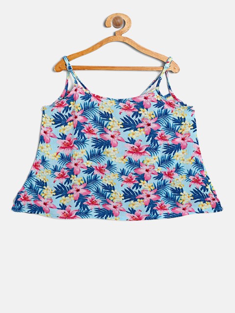 

Pepe Jeans Girls Blue & Pink Printed A-Line Top
