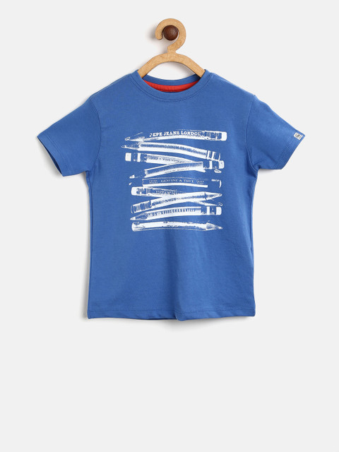 

Pepe Jeans Boys Blue Printed Round Neck T-shirt