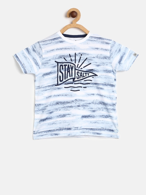 

Pepe Jeans Boys Blue Printed Round Neck Pure Cotton T-shirt
