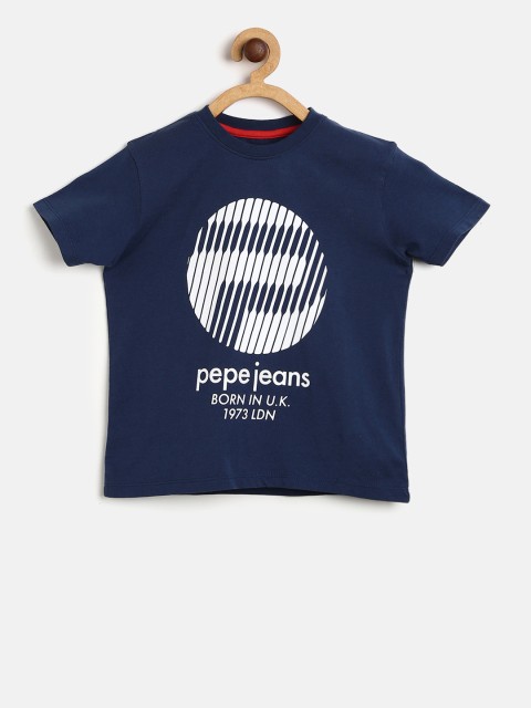 

Pepe Jeans Boys Navy Blue Printed Round Neck T-shirt