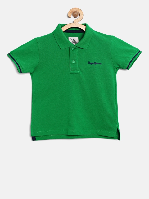 

Pepe Jeans Boys Green Solid Polo T-shirt