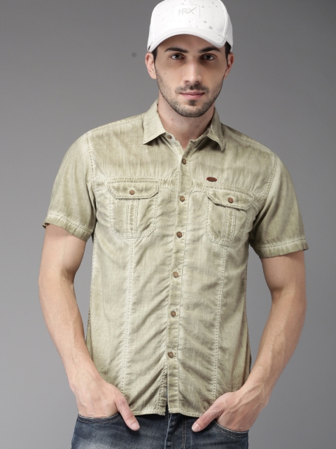 

HERE&NOW Men Brown Regular Fit Faded Casual Shirt