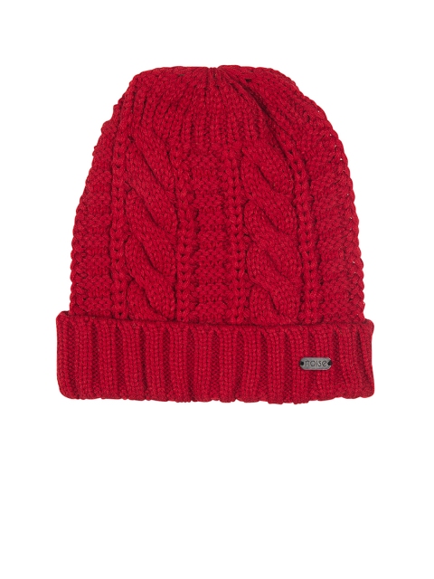 

NOISE Unisex Red Solid Beanie