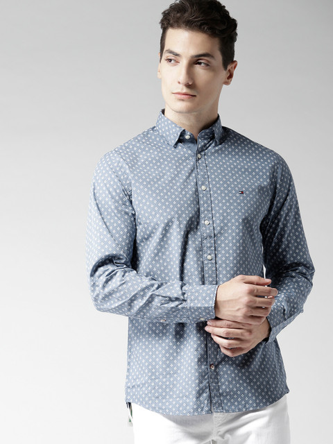 

Tommy Hilfiger Men Blue Smart Regular Fit Printed Casual Shirt