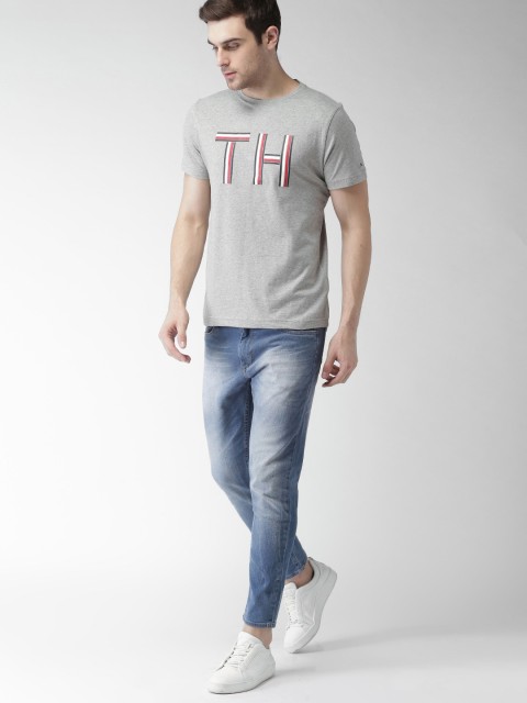 

Tommy Hilfiger Men Grey Printed Round Neck T-shirt