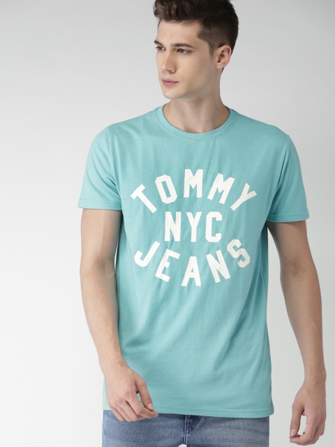 

Tommy Hilfiger Men Blue Printed Round Neck T-shirt