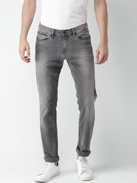 

Tommy Hilfiger Men Grey Slim Fit Low-Rise Low Distress Stretchable Jeans