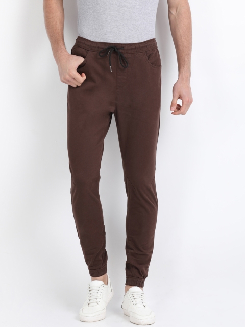 

Crocodile Men Coffee Brown Slim Fit Solid Joggers