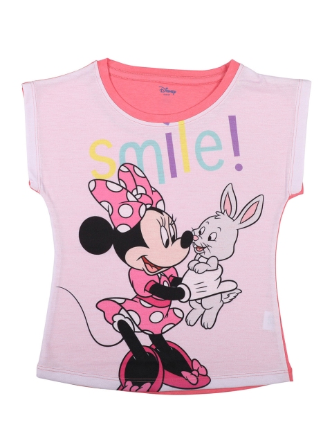 

Disney by Wear Your Mind Girls Peach-Coloured Printed Top