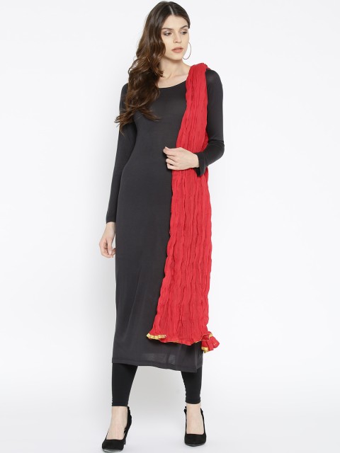 

Biba Red Solid Dupatta