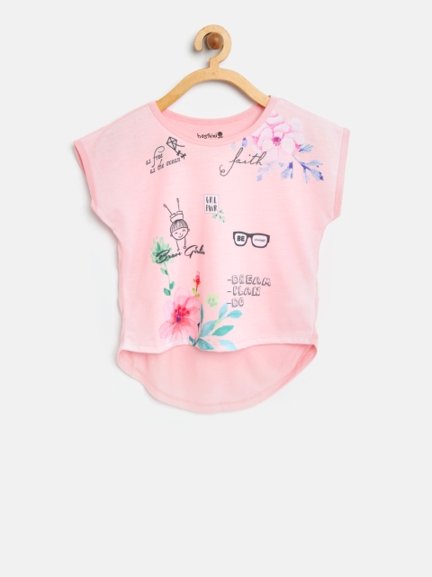 

Bossini Girls Pink Printed High-Low Top
