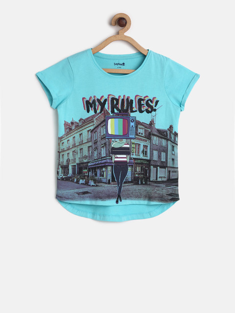 

Bossini Girls Blue Printed Top