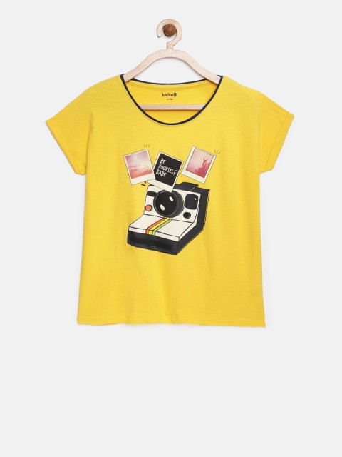 

Bossini Girls Yellow Printed Top
