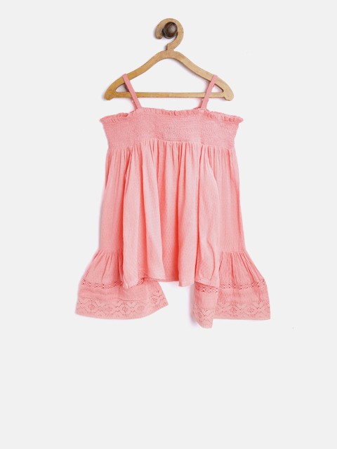 

Fame Forever by Lifestyle Girls Pink Self Design Bardot Top