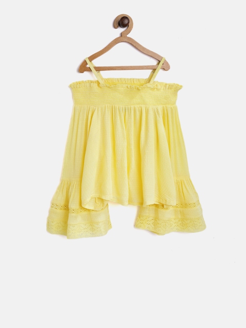 

Fame Forever by Lifestyle Girls Yellow Solid Bardot Top