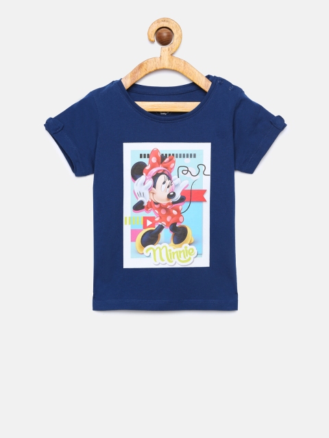 

Juniors by Lifestyle Girls Navy Blue Printed Round Neck T-shirt