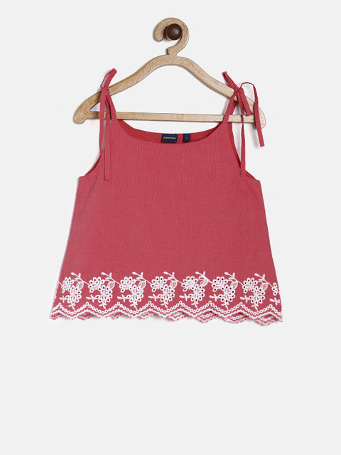 

Juniors by Lifestyle Girls Embroidered Pink Solid Top