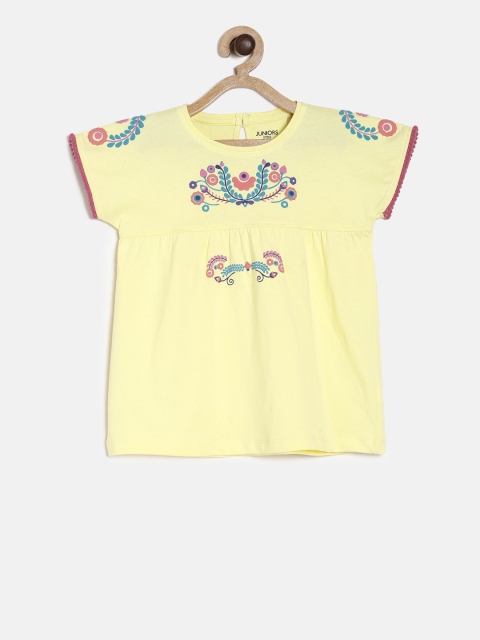 

Juniors by Lifestyle Girls Yellow Solid Top