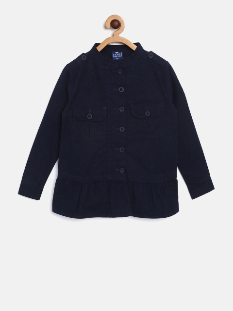 

Fame Forever by Lifestyle Girls Navy Blue Solid Tailored Jacket