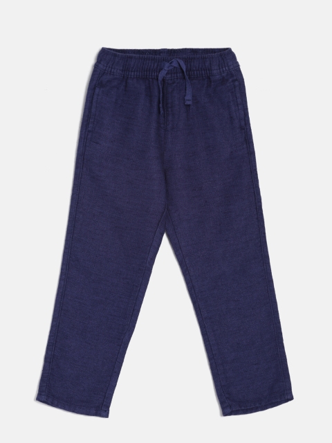 

Juniors by Lifestyle Boys Navy Blue Solid Parallel Trousers
