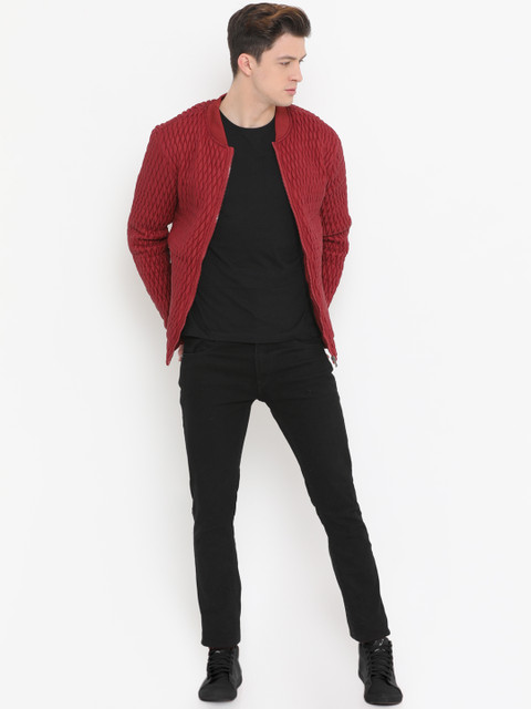 

SHOWOFF Men Red Solid Bomber