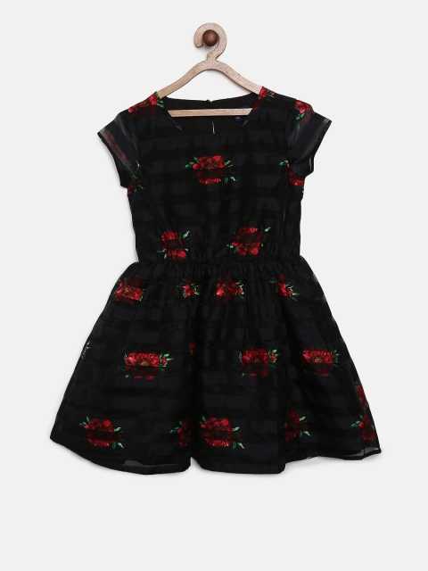 

Fame Forever by Lifestyle Girls Black Printed Fit and Flare Dress