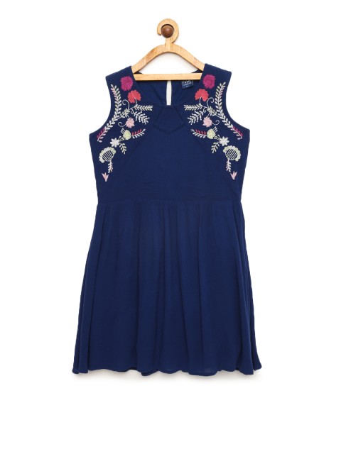 

Fame Forever by Lifestyle Girls Navy Blue Solid Fit and Flare Dress