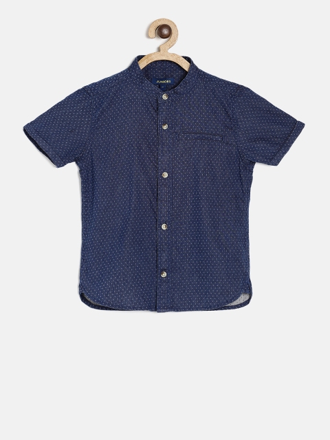 

Juniors by Lifestyle Boys Navy Blue Regular Fit Printed Casual Shirt