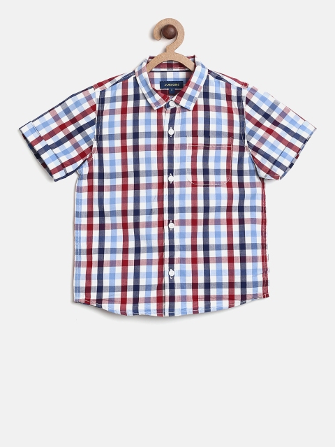 

Juniors by Lifestyle Boys Blue & Red Regular Fit Checked Casual Shirt