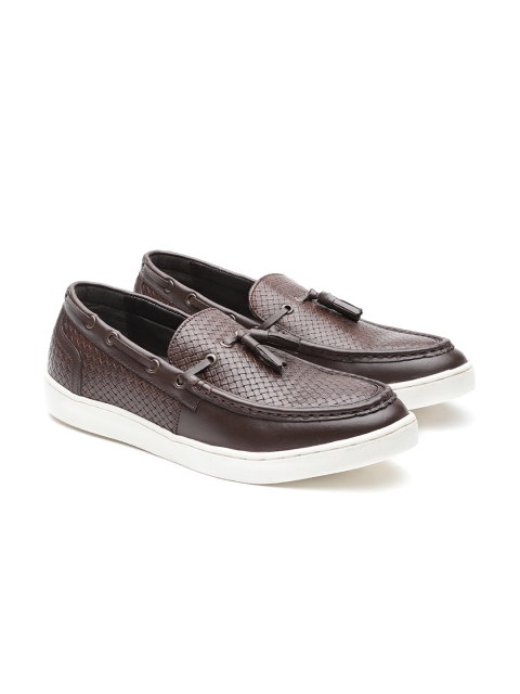 

Carlton London Men Coffee Brown Textured Boat Shoes