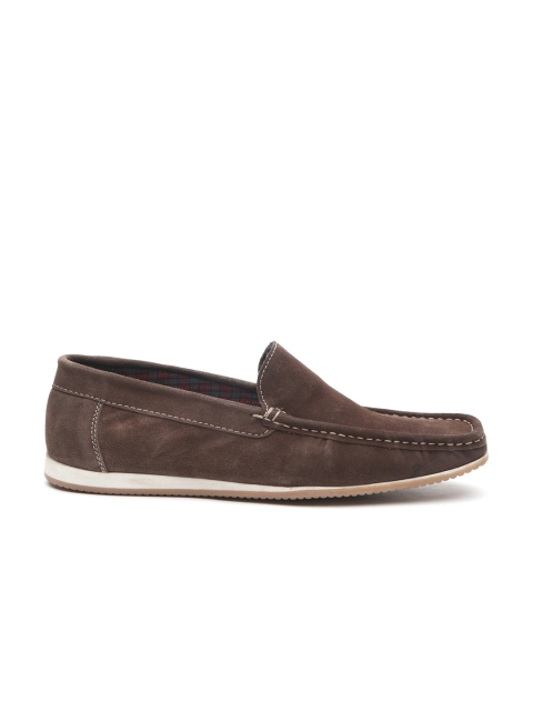 

Carlton London Men Brown Suede Loafers