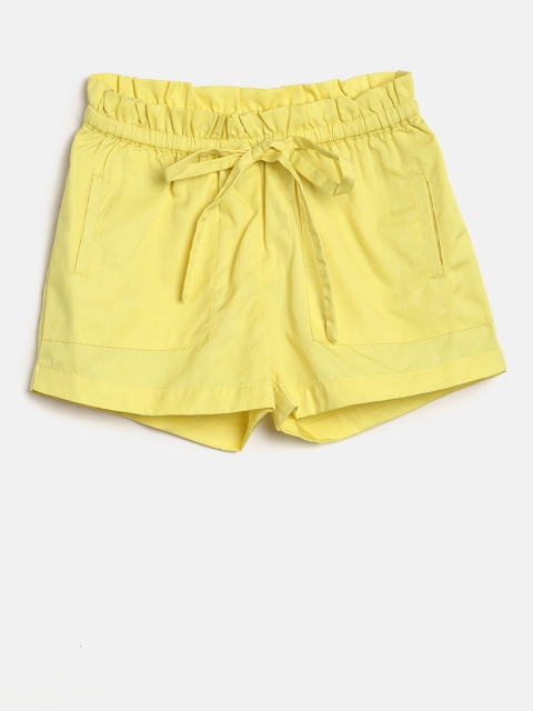 

Fame Forever by Lifestyle Girls Yellow Solid Regular Fit Regular Shorts