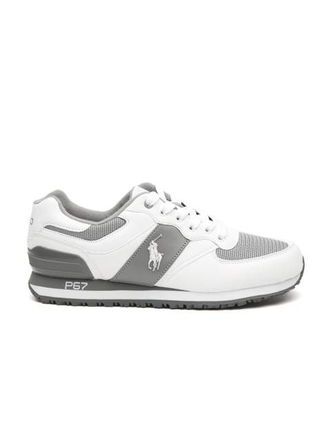 

Polo Ralph Lauren White & Charcoal Grey Slaton Pony Athletic Sneakers