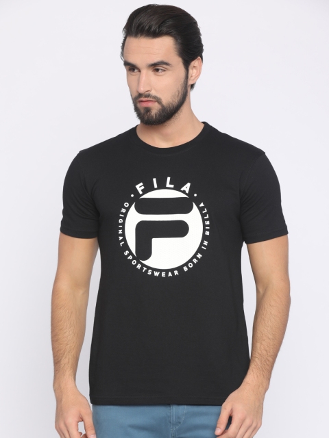 

FILA Men Black Printed Round Neck T-shirt