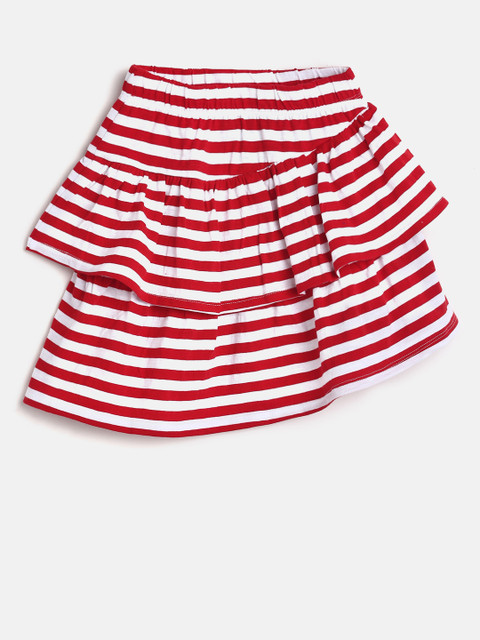 

Fame Forever by Lifestyle Girls Red & White Striped Layered Skirt
