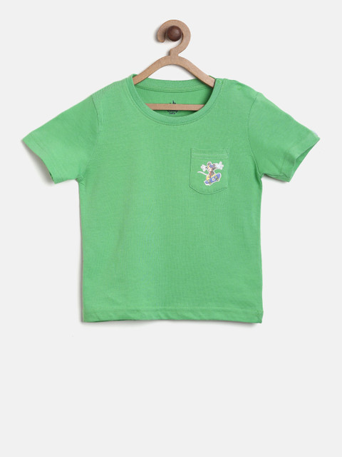 

Juniors by Lifestyle Boys Green Solid Round Neck T-shirt