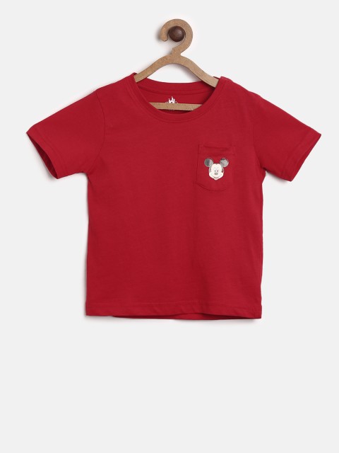

Juniors by Lifestyle Boys Maroon Solid Round Neck T-shirt