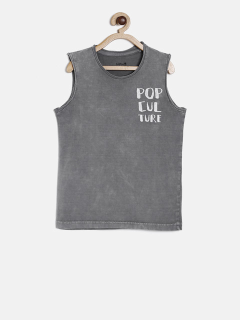 

Bossini Boys Grey Solid Round Neck T-shirt