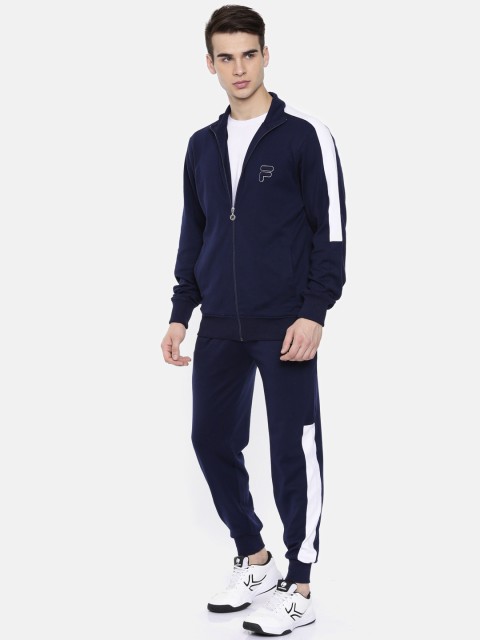 

FILA Men Navy Blue Solid Tracksuit