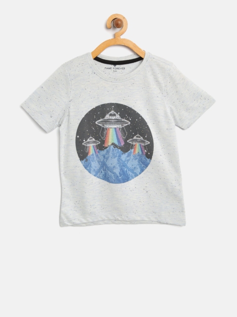 

Fame Forever by Lifestyle Boys Grey Printed Round Neck T-shirt