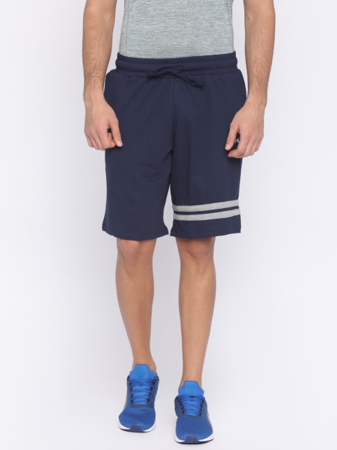 

FILA Men Navy Blue Solid Regular Fit Regular Shorts