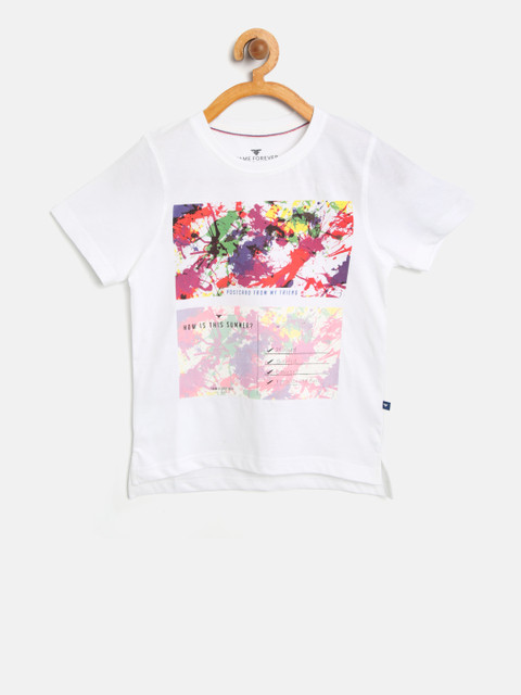 

Fame Forever by Lifestyle Boys White Printed Round Neck T-shirt