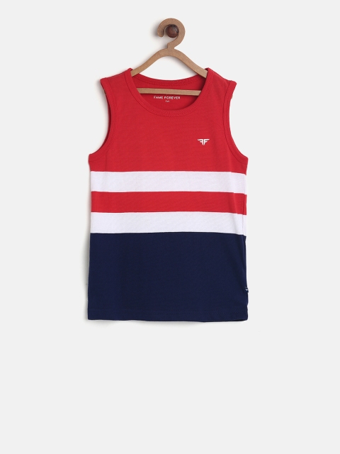 

Fame Forever by Lifestyle Boys Red Colourblocked Round Neck T-shirt