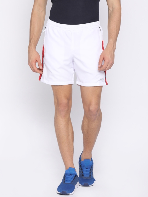 

FILA Men White Solid Regular Fit Sports Shorts