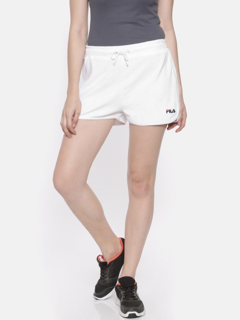 

FILA Women White Solid Regular Fit Sports Shorts