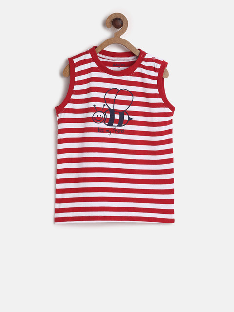 

Juniors by Lifestyle Boys Red Striped Round Neck T-shirt
