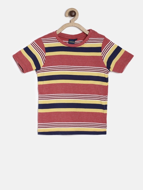 

Juniors by Lifestyle Boys Red Striped Round Neck T-shirt